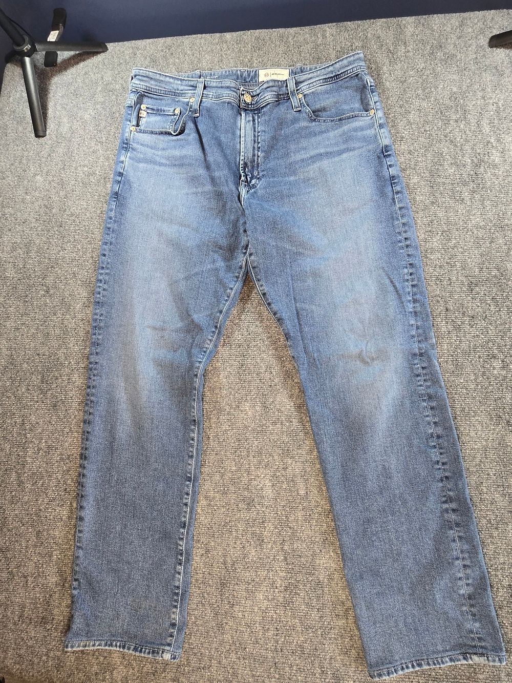 AG Everett Slim Straight Jeans Mens 38x32 Blue Wash Adriano Goldschmied Denim
